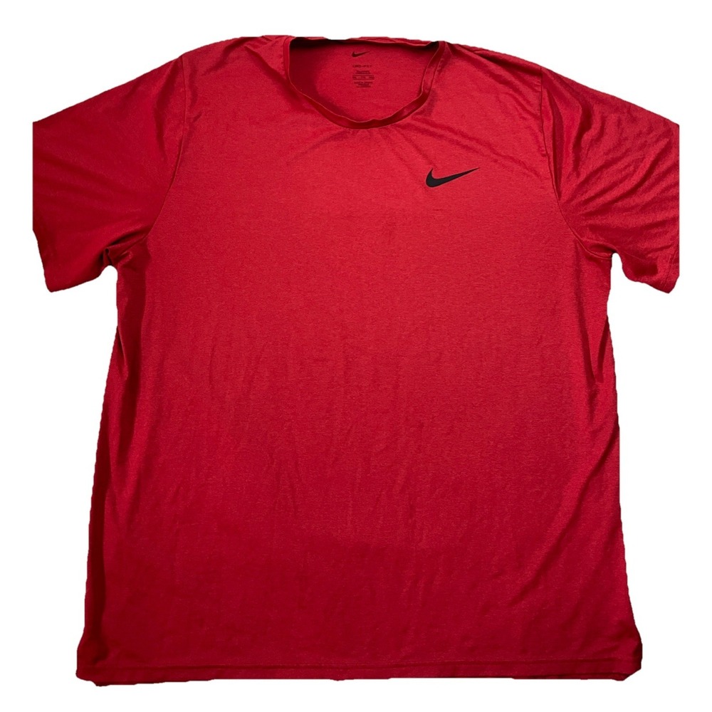 Nike Dri Fit Mens Red Short Sleeve Outdoor Shirt Size 2XL